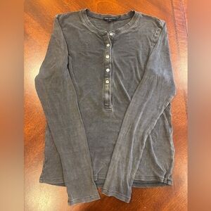 Good American Charcoal Henley Top
